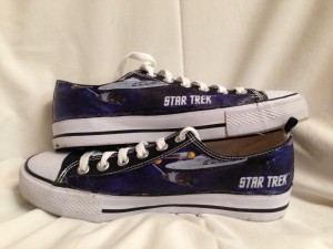 Fabric Decoupaged Star Trek shoes