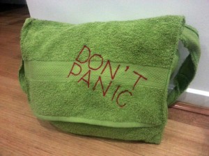 Don't Panic Towel Messenger Bag