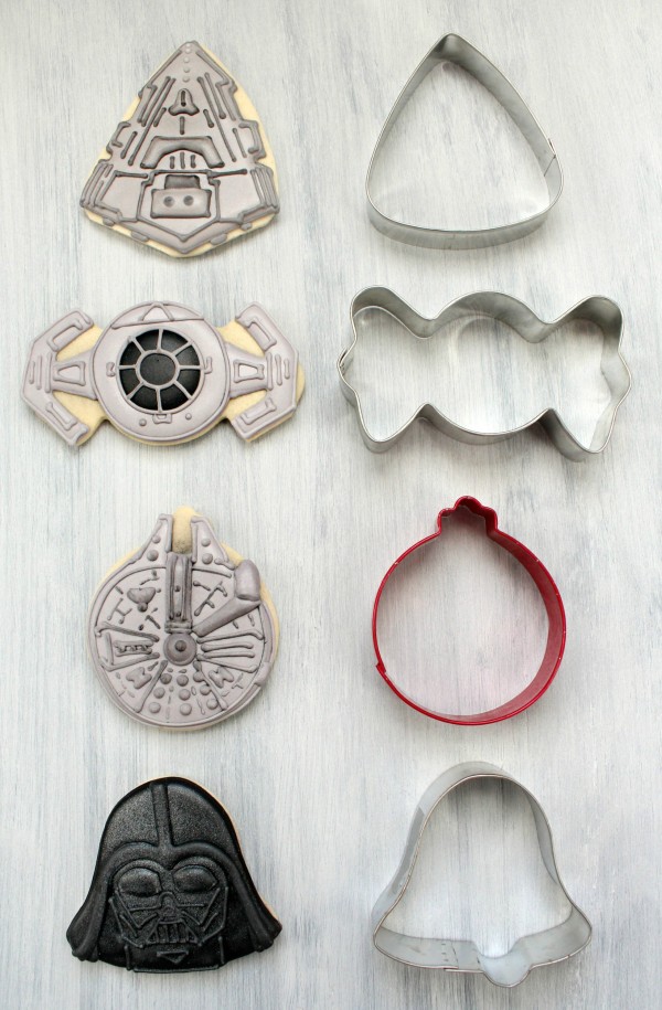 Star Wars cookies using holiday cookie cutters