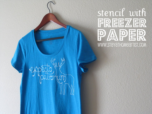 Harry Potter freezer paper stencil tshirt by Kacey Kendrick Wagner