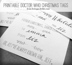 Doctor Who printable gift tags from Being Geek Chic