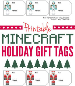 Minecraft gift tags by Ellie Petrov