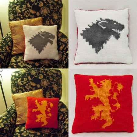Game of Thrones crochet pillows by ICrochetThings