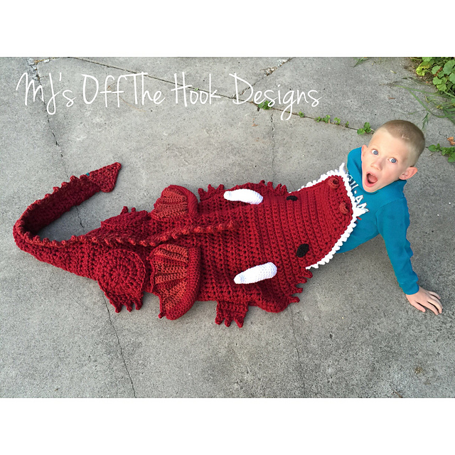 Dragon blanket by MJs Off the Hook Designs
