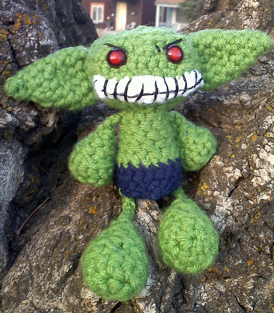 crochet Pathfinder goblin by Amanda Mickelson