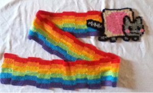 Nyan Cat Crochet Scarf