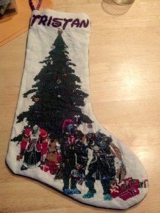 World of Warcraft cross-stitch Christmas stocking