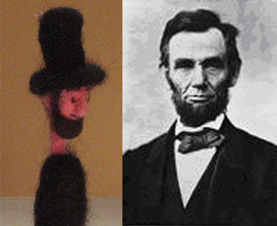 Needle-felted Abraham Lincoln