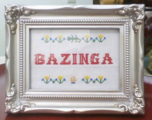 The Big Bang Theory Cross-stitch: Bazinga