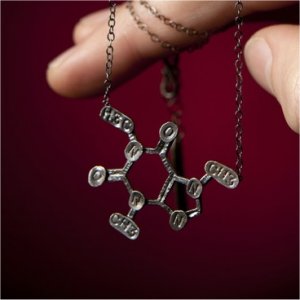 Caffeine Chemical Structure Necklace
