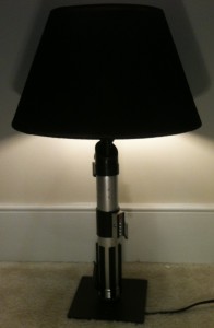 finished light saber lamp on