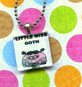 Little Miss Goth tile pendant
