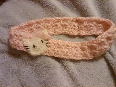 Crocheted Hello Kitty Headband