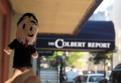 Knit Stephen Colbert Finger Puppet
