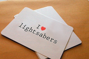 I (heart) Lightsabers Postcards