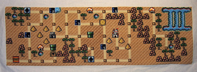 Cross-stitched Mario Map