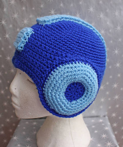 Crocheted Mega Man Helmet