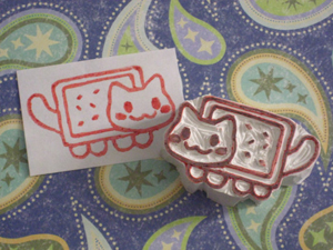 Nyan Cat Rubber Stamp