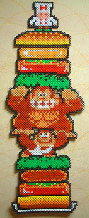 Donkey Kong in Perler Beads