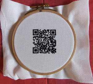 Cross-stitched QR Code