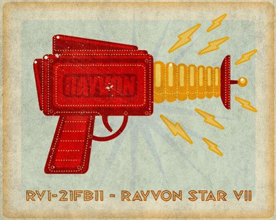 Rayvon Raygun Tin Toy Box Art Print
