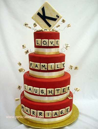 Bride Ideas on Responses To    Scrabble Wedding Cake