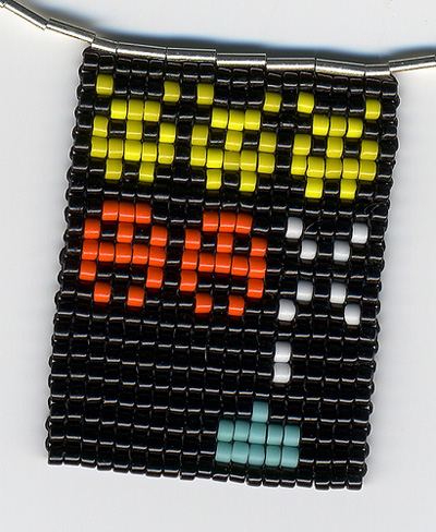 Space Invaders Bead Necklace