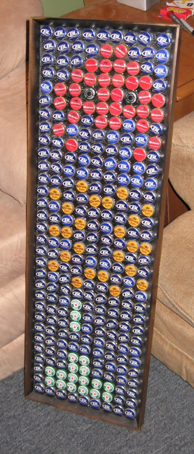 Space Invaders Beer Cap Mosaic