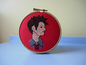 Tenth Doctor in Cross-stitch