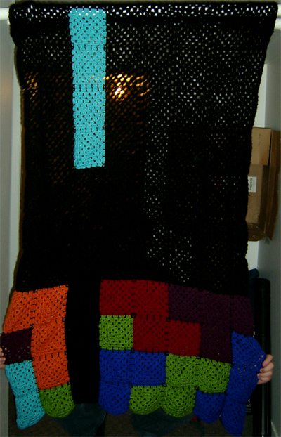 Crocheted Tetris Afghan
