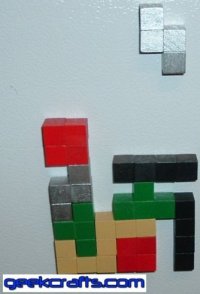 home-made geekcrafts Tetris magnets