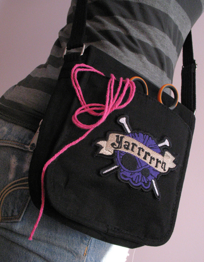 Yarn Pirate Embroidered Knitting Tote
